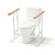 PXNTLA Toilet Safety Rails for Seniors - Toilet Safety Frame with Dual Pillars, Waterproof Nighttime Reflective Base, 3-Speed Height Adjustment (White, Double Pillar)