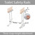 PXNTLA Toilet Safety Rails for Seniors - Toilet Safety Frame with Dual Pillars, Waterproof Nighttime Reflective Base, 3-Speed Height Adjustment (White, Double Pillar)