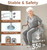 Soundfuse Toilet Safety Rails for Seniors, Adjustable Toilet Handles for Elderly and Disabled, Foldable Handicap Toilet Safety Frame Fit Any Toilets (350 LB)