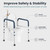 PELEGON Toilet Safety Rails (350 lb) - Adjustable Toilet Safety Frame & Rails, Toilet Safety Rail for Elderly Adults, Toilet Handles for Seniors, Toilet Bars for Elderly, Disabled & Handicap - Grey