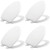 Mayfair Linden Slow Close Toilet Seat, Non Slip Heavy Duty Wood, Easy Install, Made in USA, Elongated, White, 4 Pack
