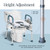 Toilet Seat Risers For Seniors Width and Height Adjustable Raised Toilet Seat With handles for Elderly, Handicap, Elevated, Pregnant, Fit Any Toilet Riser Heavy Duty Up To 400lbs