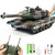 Hitish RC Tank - 2.4Ghz Remote Control Army Tank Toys with Auto Demo Sound Light Smoke - 13 Channel Military Vehicles Model Gift for Kids Adults Boys Age 6-8 9-12, Army Green