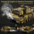 Supdex 1/24 RC Tank -2.4Ghz Remote Control Army Tank with 360°Rotating Turret, Auto Demo, Sound & Smoke & Light, Military Vehicles Model Gift for Boys 6-8