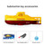 Tsiodot Mini RC Submarine Waterproof Remote Control Boat Underwater Diving Fish Tank Toy for Kids Birthday Gift（Yellow）