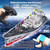 Ssccgym 23.6" Inch Remote Controlled Warship Battleship 10km/h 4WD 2.4G RC Controlled Ship 1:390 Scale On Water Lakes Pools Exhibits Models for 14Y+