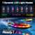 DEERC 2-Pack RC Boats for Kids, Fast Remote Control Boat with 4×1200mAh Batteries, 120 Min Runtime, 7 LED Lights Mode, Capsize Recovery, 2.4GHz Racing, Pool & Lake Toy
