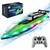 JOI MEW RC Boat with LED Lights for Kids, 2.4Ghz Remote Control Racing Boats for 8-12,Toy Water Boat for Pools & Lakes with Waterproof,Rechargeable Battery, for Boys Girls Green