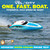 Force1 Velocity Blue Fast RC Boat- Remote Control Boats for Adults and Kids, Underwater Speed Racing Mini RC Boats for Pools and Lakes, 2.4GHZ Transmitter, 2 Rechargeable Batteries, Low Battery Alert