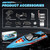 Levhorzn 34+MPH Brushless RC Boat for Adults & Kids with 2 Rechargable Batteries- Large 19” Remote Control Boat Toy, HJ816 Rc Speed Boats for Lakes & Rivers (Cyan)
