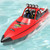 SVERTIBO RC Boat W/ 2.4GHz Remote Control, 2 Rechargeable Batteries & LED Lights for Pool Lakes Water, High Speed RC Sport Jet Boat RTR for Adults Gifts Toys (Red)