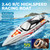 BEZGAR RC Boat, 18 inch Big Brushless Remote Control Boat for Adults and Kids, 55 KPH Large Fast RC Speed Boats with 2500mAh Battery, Ideal Waterproof Toy Boats for Lakes - HJ816 Gray