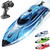 BEZGAR RC Boat, 12 inch Remote Control Boat for Kids and Adults, 25 KPH Fast RC Speed Boats with 700mAh Battery, Ideal Waterproof Toy for Lakes & Pools - TX126 Blue