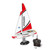 PLAYSTEAM Voyager 280 RC Controlled Wind Powered Sailboat in Red - 17.5" Tall