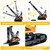 Fistone 1/14 RC Truck Crawler Tower Crane Hoist Dragline Die-cast Model Lifiting Cable Remote Control Excavator Tractor Digging Engineering Toy Construction Vehicle