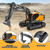 Double E Volvo Remote Control Excavator Toy, RC Construction Vehicles with 360° Spin & 330° Cab Rotation, Dig & Unload, 2.4GHz Anti-Interference for Multi-Player, Outdoor Sandbox Digger Gift for Kids