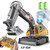 17CH Remote Control Excavator Construction Toy for Boys - 2400mAh RC Excavator Toy with Metal Shovel/Spray/Lights/Sounds, RC Digger Construction Vehicles Toys Excavator Toys Gift for Boys 8-12 Yr Old