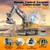 17CH Remote Control Excavator Construction Toy for Boys - 2400mAh RC Excavator Toy with Metal Shovel/Spray/Lights/Sounds, RC Digger Construction Vehicles Toys Excavator Toys Gift for Boys 8-12 Yr Old