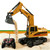 UMURSIM RC Hydraulic Excavator Toy, 6-Channel Remote Control Excavator with Metal Shovel & Lights, 360° Rotation Mini Excavator, RC Construction Vehicles Digger Toy for Boys 3-8
