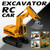 UMURSIM RC Hydraulic Excavator Toy, 6-Channel Remote Control Excavator with Metal Shovel & Lights, 360° Rotation Mini Excavator, RC Construction Vehicles Digger Toy for Boys 3-8