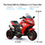 Boys Girls Electric Toy Motorcycle - Rechargeable Battery, Light-up Wheels, Great Gift for Kids (Red + Plastic + 50-99 lbs)