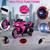 Kids Electric Motorcycle, 12V Electric Motorcycle on Car LED Lights, Music Player & Horn with Training Wheels, Pedal, MP3, USB Port, Motorcycle for Kids 3-6, Gift for Boys & Girls（Pink）