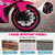 Kids Electric Motorcycle, 12V Electric Motorcycle on Car LED Lights, Music Player & Horn with Training Wheels, Pedal, MP3, USB Port, Motorcycle for Kids 3-6, Gift for Boys & Girls（Pink）