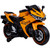 Children's Electric Motorcycle - 12V Electric Motorcycle, Manual Throttle, LED Wheel hub, Music Function, Suitable for Outdoor Riding- Ages 3-6 (Orange + Plastic + 50-99 Lbs)