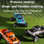 EXVQMU Mini RC Car, 1/64 Scale Mini Remote Control Monster Truck with Trailer, 2.4Ghz & APP Remote Control, Rechargeable Alloy Shell Mini RC Cars with Lights, Speed/Steering Adjustable (Grey)