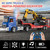 Fistone RC Semi-Trailer Truck & Friction Powered Excavator Toy Set, 1:24 Scale with Sound and Lights, 6 CH Remote Control Flatbed Truck and Inertia-Powered Excavator Toys for Kids Boys, Blue