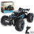 Carox Remote Control Car & RC Cars, 2.4GHz 25KM/H High Speed RC Car, 1:18 Off-Road Monster Truck with LED Lights and 1800mAh Rechargeable Battery–Blue