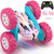 Threeking Pink Remote Control Car RC Flip Stunt Double Sided Driving Cars Toys for Girls Ages 6-12, USB-C Modular Batteries, 4WD 360° Flips with Breathing Soft Lights, Presents Gifts for Kids