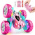 Zalneo RC Car Pink 4WD Remote Control Car 360° Flip Double‑Sided LED Light Bar & Quick‑Swap USB‑C Modular Battery, 2.4 GHz No‑Interference Popular Outdoor Beach Toy, Popular Gift for Girls Ages 6‑12