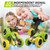 QUNREDA Remote Control Car, RC Car Toys for 6-12 Year Old Boys, Off Road RC Stunt Car 4WD 360° Rotating Remote Control Car for Kids, Boys Girls Gifts for Birthday, Christmas Yellow&Green