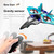 V17 Remote Control Airplane Foam RC Planes for Kids Adults 8-16, RC Fighter Jet Airplane with Light, 2 Batteries, 360° Flip Fighter Jet Toy, Stunt Roll, Gifts for Adult Boys (Blue with 2Batteries)