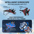 QFCST Foam Remote Control Wireless Airplanes RC Planes, Remote Control Fighter Toys, 2CH 2.4Ghz RC Fighter Jet with Light, Hobby Rc Airplanes Easy to Fly for Kids Boys Adults(Black)