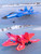 ANTSIR Remote Control Plane F-22 Raptor, 2.4GHz Durable Foam Rc Airplane with Smart Gyro/LED Lights/3 Rechargeable Batteries, RC Jet Glider Toy Gift for Kids Boys Girls 8-16 Year Old (Red)