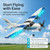 MATHSLICE RC Airplane,RC Plane, 2.4GHz 2 Channels RTF RC Aircraft with 3-Axis Gyro for Beginner Easy to Speedy Fly Glider Toys with 2 Extra Batteries [ 3 Batteries ]