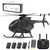 rcxperts YU Xiang F119S MD500 Remote Control Helicopter, 1/16 2.4G 9CH 250-Class 6-Axis Gyro Military RC Helicopter with 6G/3D Switchable Modes and Optical Flow for Adult(Black/4 Battery)
