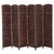 6 Panel Screen Room Divider Divider Privacy Screen 6' Wicker Screen - Chestnut Brown/Black