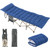 Folding Camping Cot Portable Outdoor Bed for Adults w/Mat & Storage Bag & Carry Bag