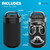 JLab, Epic Party, Portable Bluetooth Speaker, 360-Degree Sound, RGB LED Lighting, Black