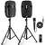 Pyle Active + Passive PA Systems - Dual 8inch 700 Watt Max Power Output Speaker with Microphone, Bluetooth Wireless Streaming
