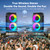 Portable Bluetooth Speaker with 2 Wireless Microphones, TWS Mode & LED Light, 10H Battery PA System, Home Party Outdoor