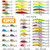 43PCS Bass Fishing Lures Kit Set Topwater Hard Baits Minnow