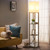 Mlambert Modern Shelf Floor Lamp with Wireless Charger & Fast Charging USB Ports & Type C Port & 2 Power Outlets