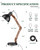 ELYONA Modern LED Desk Lamp with Upgraded Wireless Charger & USB C Charging Port Sapele Wood Table Lamp Swing Arm Bedside Reading Task Light