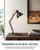 ELYONA Modern LED Desk Lamp with Upgraded Wireless Charger & USB C Charging Port Sapele Wood Table Lamp Swing Arm Bedside Reading Task Light
