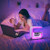 Bedside LED Lamp with Up to 15W Qi Wireless Charger, Color Changing Mood Lamp with Alarm Clock, Desk Lamp for Bedroom