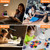 Desk Lamp with Wireless Charger, LED Desk Lamps for Home Office with Pen Holder, Dimmable Eye-Caring Study Desk Light Flexible Arm